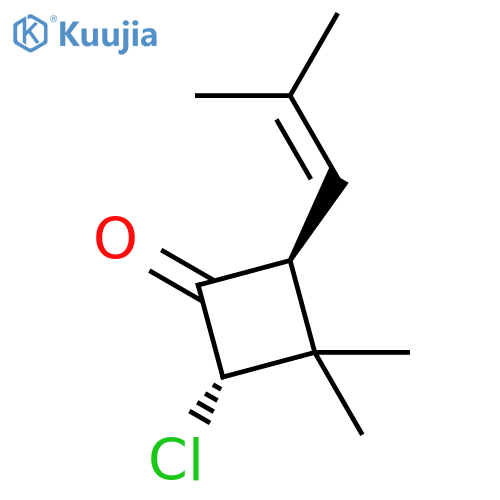 Cyclobutanone, 2-chloro-3,3-dimethyl-4-(2-methyl-1-propenyl)-, trans- structure