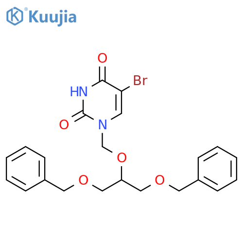 2,4(1H,3H)-Pyrimidinedione, 5-bromo-1-[[2-(phenylmethoxy)-1-[(phenylmethoxy)methyl]ethoxy]methyl]- structure
