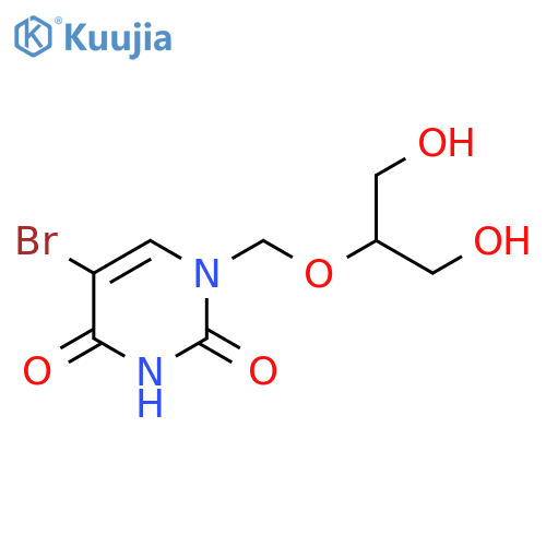 2,4(1H,3H)-Pyrimidinedione,5-bromo-1-[[2-hydroxy-1-(hydroxymethyl)ethoxy]methyl]- structure