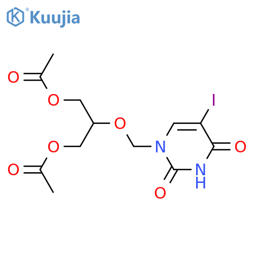 1-[[1,3-Bis(acetoxy)-2-propoxy]methyl]-5-iodouracil structure