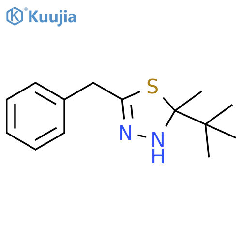 1,3,4-Thiadiazole,2-(1,1-dimethylethyl)-2,3-dihydro-2-methyl-5-(phenylmethyl)- structure
