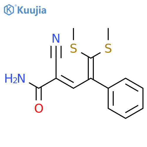 2,4-Pentadienamide, 2-cyano-5,5-bis(methylthio)-4-phenyl- structure