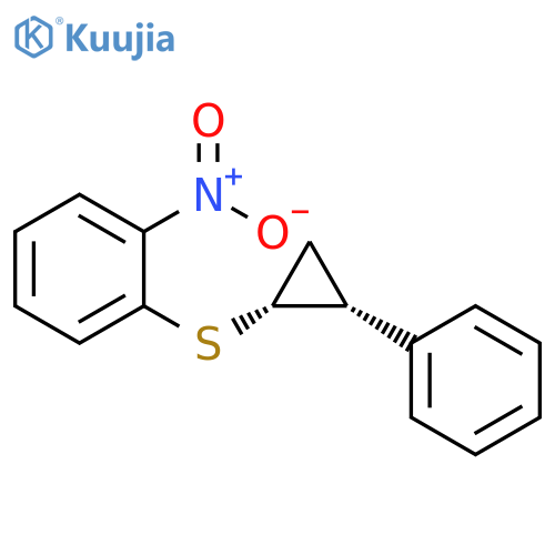 Benzene, 1-nitro-2-[(2-phenylcyclopropyl)thio]-, cis- (9CI) structure