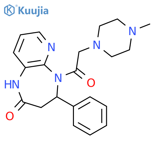 2H-Pyrido[2,3-b][1,4]diazepin-2-one,1,3,4,5-tetrahydro-5-[2-(4-methyl-1-piperazinyl)acetyl]-4-phenyl- structure