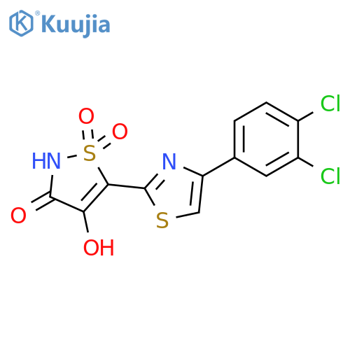 3(2H)-Isothiazolone, 5-[4-(3,4-dichlorophenyl)-2-thiazolyl]-4-hydroxy-, 1,1-dioxide structure