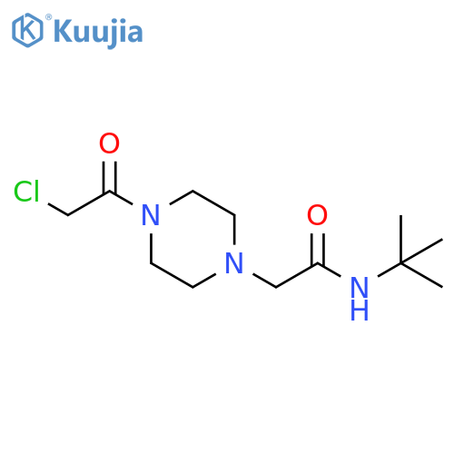 N-tert-butyl-2-4-(2-chloroacetyl)piperazin-1-ylacetamide structure