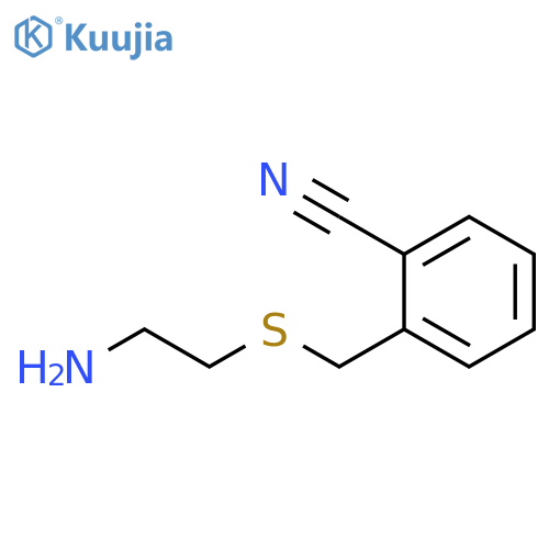 Benzonitrile, 2-[[(2-aminoethyl)thio]methyl]- structure