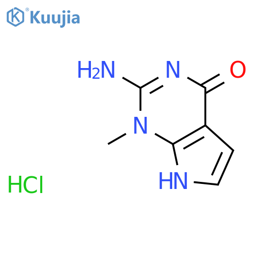 4H-Pyrrolo[2,3-d]pyrimidin-4-one,2-amino-1,7-dihydro-1-methyl-, hydrochloride (1:1) structure