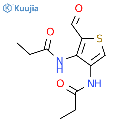 Propanamide, N,N'-(2-formyl-3,4-thiophenediyl)bis- structure