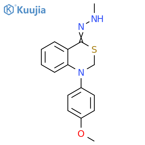 4H-3,1-Benzothiazin-4-one, 1,2-dihydro-1-(4-methoxyphenyl)-,methylhydrazone structure