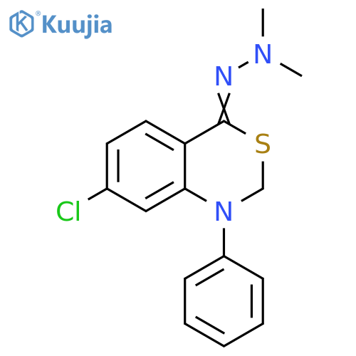 4H-3,1-Benzothiazin-4-one, 7-chloro-1,2-dihydro-1-phenyl-, 2,2-dimethylhydrazone structure