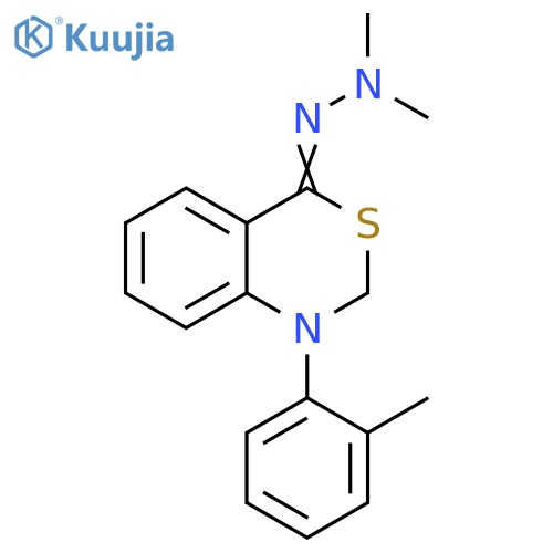 4H-3,1-Benzothiazin-4-one, 1,2-dihydro-1-(2-methylphenyl)-,dimethylhydrazone structure