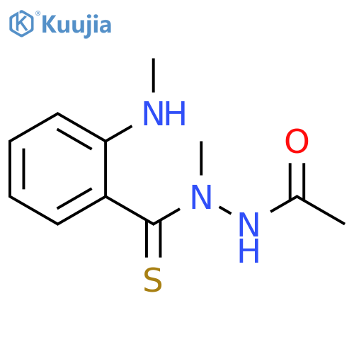 Acetic acid, 2-methyl-2-[[2-(methylamino)phenyl]thioxomethyl]hydrazide structure