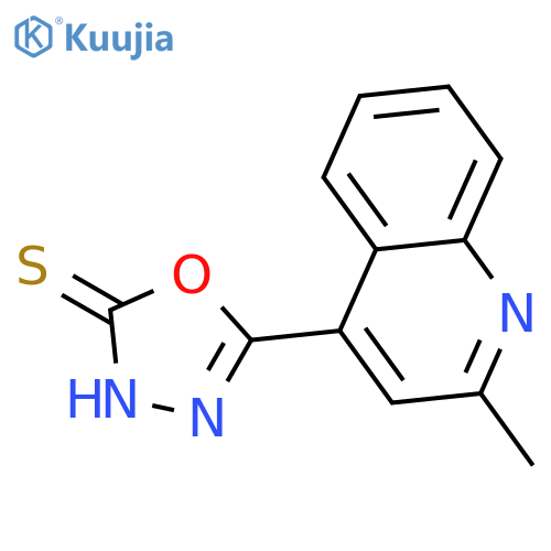 1,3,4-Oxadiazole-2(3H)-thione, 5-(2-methyl-4-quinolinyl)- structure