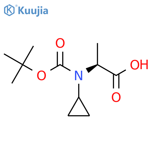 2-{(tert-butoxy)carbonyl(cyclopropyl)amino}propanoic acid structure