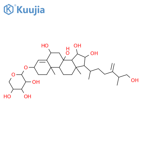 Ergosta-4,24(28)-diene-3,6,8,15,16,26-hexol; (3β,6β,8β,15α,16β,25S)-form, 3-O-β-D-Xylopyranoside structure