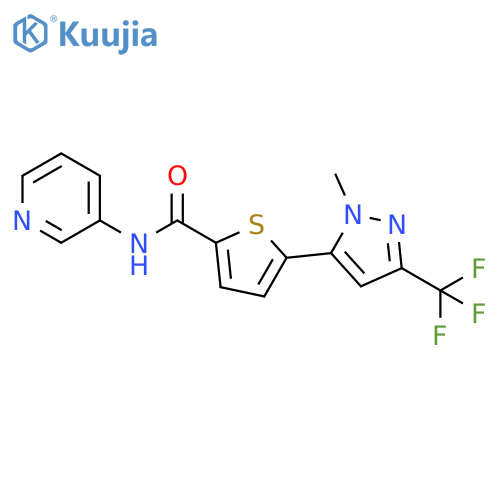 2-Thiophenecarboxamide,5-[1-methyl-3-(trifluoromethyl)-1H-pyrazol-5-yl]-N-3-pyridinyl- structure
