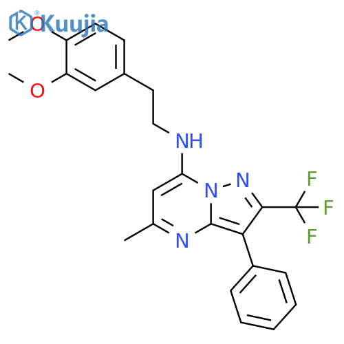 N-2-(3,4-dimethoxyphenyl)ethyl-5-methyl-3-phenyl-2-(trifluoromethyl)pyrazolo1,5-apyrimidin-7-amine structure