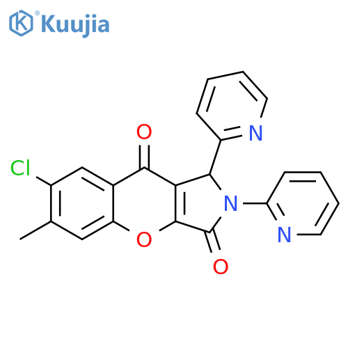 7-chloro-6-methyl-1,2-bis(pyridin-2-yl)-1H,2H,3H,9H-chromeno2,3-cpyrrole-3,9-dione structure