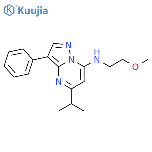 N-(2-methoxyethyl)-3-phenyl-5-(propan-2-yl)pyrazolo1,5-apyrimidin-7-amine structure
