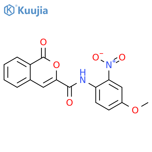 N-(4-methoxy-2-nitrophenyl)-1-oxo-1H-isochromene-3-carboxamide structure