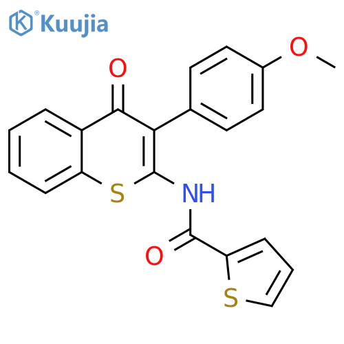 N-3-(4-methoxyphenyl)-4-oxo-4H-thiochromen-2-ylthiophene-2-carboxamide structure