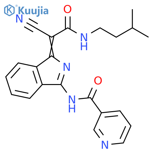 N-(1Z)-1-{cyano(3-methylbutyl)carbamoylmethylidene}-1H-isoindol-3-ylpyridine-3-carboxamide structure