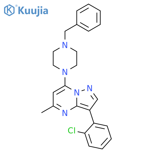 1-benzyl-4-3-(2-chlorophenyl)-5-methylpyrazolo1,5-apyrimidin-7-ylpiperazine structure