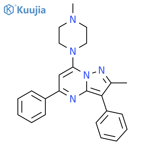 1-methyl-4-{2-methyl-3,5-diphenylpyrazolo1,5-apyrimidin-7-yl}piperazine structure