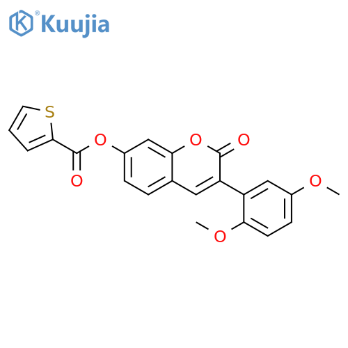 3-(2,5-dimethoxyphenyl)-2-oxo-2H-chromen-7-yl thiophene-2-carboxylate structure