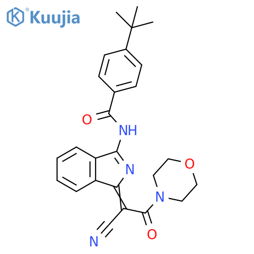 4-tert-butyl-N-(1Z)-1-1-cyano-2-(morpholin-4-yl)-2-oxoethylidene-1H-isoindol-3-ylbenzamide structure