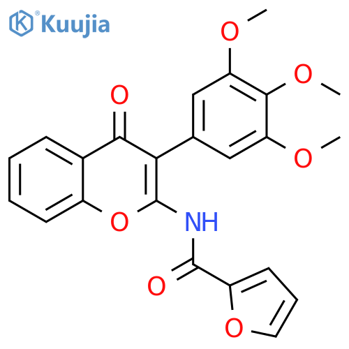 N-4-oxo-3-(3,4,5-trimethoxyphenyl)-4H-chromen-2-ylfuran-2-carboxamide structure