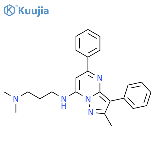 N-3-(dimethylamino)propyl-2-methyl-3,5-diphenylpyrazolo1,5-apyrimidin-7-amine structure