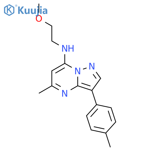 N-(2-methoxyethyl)-5-methyl-3-(4-methylphenyl)pyrazolo1,5-apyrimidin-7-amine structure