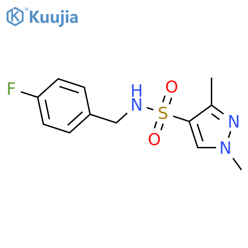 1,3-Dimethyl-1H-pyrazole-4-sulfonic acid 4-fluoro-benzylamide structure