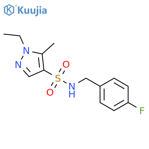 1-Ethyl-5-methyl-1H-pyrazole-4-sulfonic acid 4-fluoro-benzylamide structure