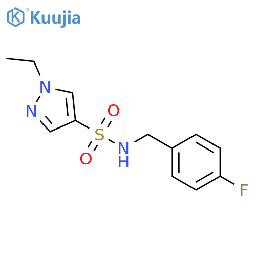 1-Ethyl-1H-pyrazole-4-sulfonic acid 4-fluoro-benzylamide structure