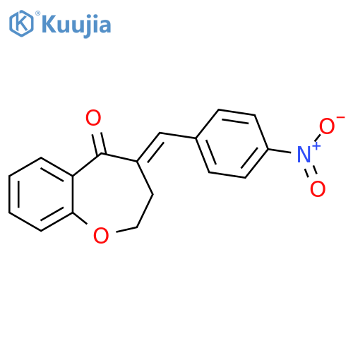 1-Benzoxepin-5(2H)-one, 3,4-dihydro-4-[(4-nitrophenyl)methylene]-,(E)- structure