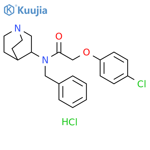 Acetamide, N-1-azabicyclo[2.2.2]oct-3-yl-2-(4-chlorophenoxy)-N-(phenylmethyl)-, hydrochloride (1:1) structure