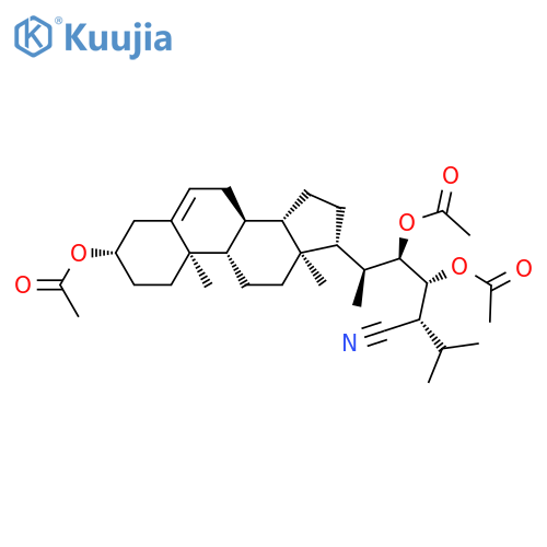 Ergost-5-ene-28-nitrile, 3,22,23-tris(acetyloxy)-, (3b,22R,23R,24R)- structure