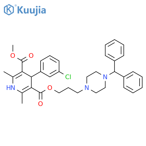 3,5-Pyridinedicarboxylic acid,4-(3-chlorophenyl)-1,4-dihydro-2,6-dimethyl-,3-[4-(diphenylmethyl)-1-piperazinyl]propyl methyl ester structure
