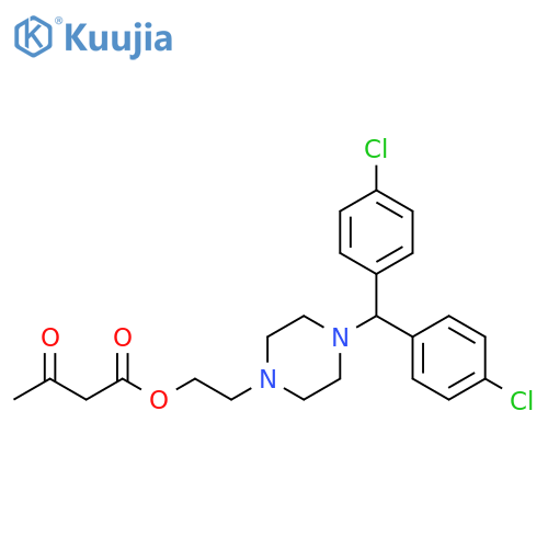 Butanoic acid, 3-oxo-, 2-[4-[bis(4-chlorophenyl)methyl]-1-piperazinyl]ethyl ester structure
