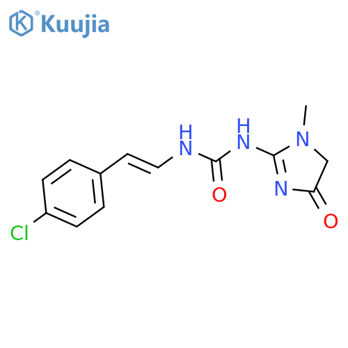 Urea,N-[2-(4-chlorophenyl)ethenyl]-N'-(4,5-dihydro-1-methyl-4-oxo-1H-imidazol-2-yl)- structure