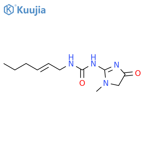 Urea, N-(4,5-dihydro-1-methyl-4-oxo-1H-imidazol-2-yl)-N'-2-hexenyl- structure