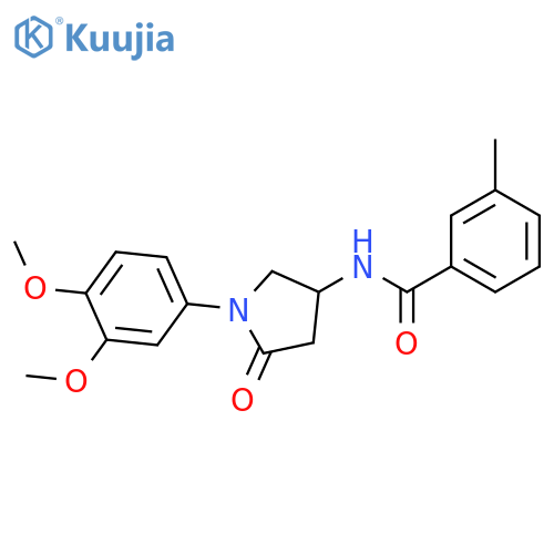 N-1-(3,4-dimethoxyphenyl)-5-oxopyrrolidin-3-yl-3-methylbenzamide structure