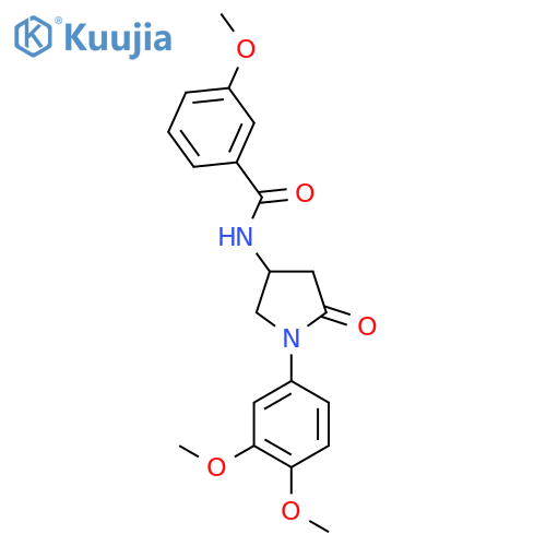 N-1-(3,4-dimethoxyphenyl)-5-oxopyrrolidin-3-yl-3-methoxybenzamide structure