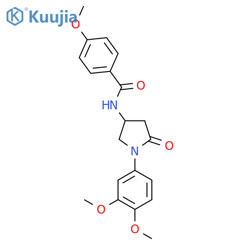 N-1-(3,4-dimethoxyphenyl)-5-oxopyrrolidin-3-yl-4-methoxybenzamide structure