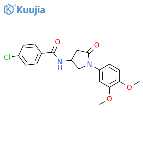 4-chloro-N-1-(3,4-dimethoxyphenyl)-5-oxopyrrolidin-3-ylbenzamide structure
