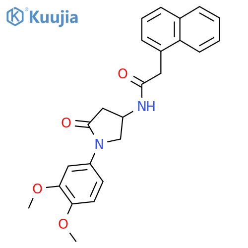 N-1-(3,4-dimethoxyphenyl)-5-oxopyrrolidin-3-yl-2-(naphthalen-1-yl)acetamide structure