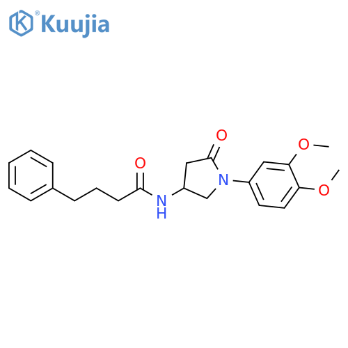 N-1-(3,4-dimethoxyphenyl)-5-oxopyrrolidin-3-yl-4-phenylbutanamide structure